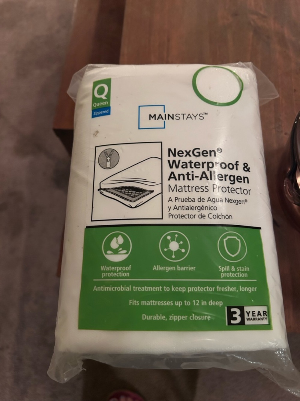 Mainstays White Queen NexGen Waterproof & Anti-Allergen Mattress Protector